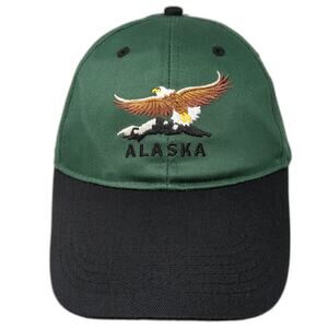 ACE USA Baseball Cap Green One Size Alaska Eagle Embroidered Hat Strapback